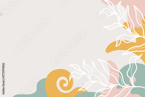 Hand drawn flat natural abstract shapes 