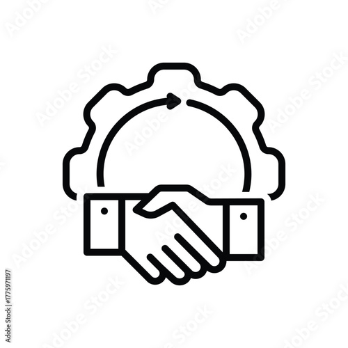 Black line icon for alliance development