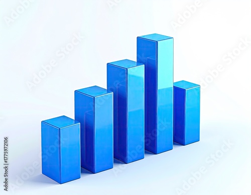 3D blue bar graph shows growth Free Download 3D blue bar graph shows growth - GFXLoad