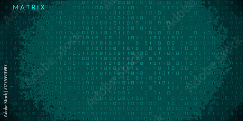 Digital matrix code pattern with fading edges and matrix text