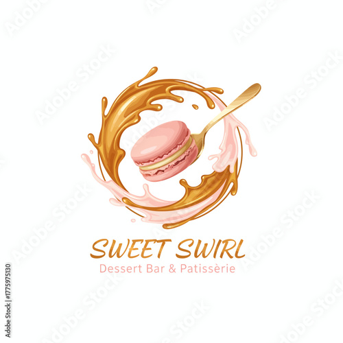 the logo ''la decade'' features a rich slice of cocholate cake symbolizing elegance and indulgance it represents that blends fine taste artistry and luxurious dessert craftsmanship