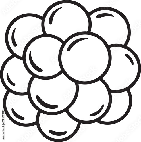 Abstract cluster of spheres in a scientific or organic formation