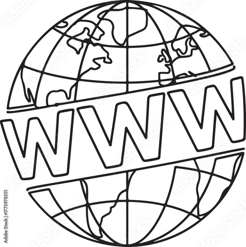 Globe with www for internet and web concept