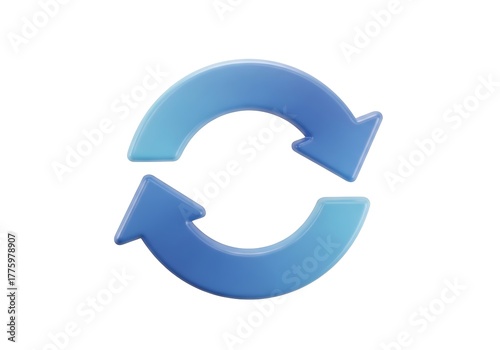 Free Download Blue circular arrows symbol isolated on white background - GFXLoad