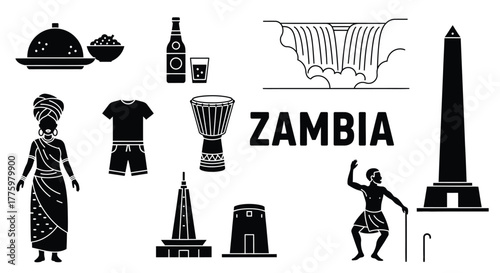 Zambia travel guide zambian culture and tourist attractions vector