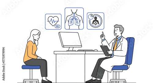 Doctor consultation with patient healthcare checkup and diagnosis