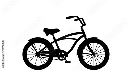 Classic bicycle silhouette on a white background, ready for a ride.