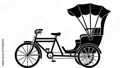 Classic auto rickshaw silhouette offering a traditional ride, ready for transport.