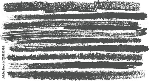 Dark gray textured brush strokes on white background abstract black