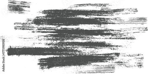 Dark gray horizontal brush strokes on white background textured background abstract black
