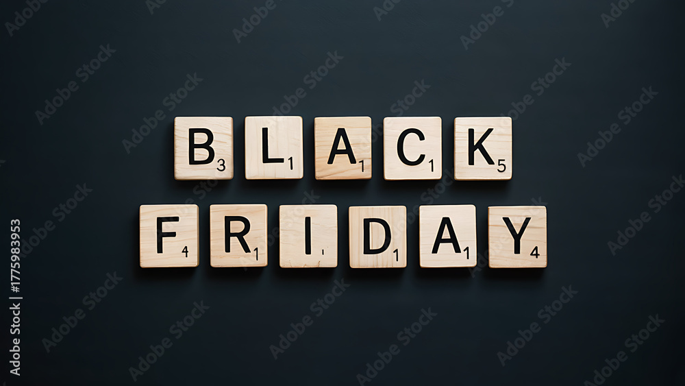 Obraz premium Black Friday Shopping Event: Holiday Sales, Promotional Discounts, and E-Commerce Deals with Festive Marketing and Consumer Frenzy 2023