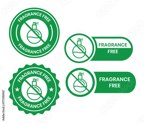 Fragrance free stamp. No scent icon, aroma free, smell absence concept, does not contain odor, thin line symbol on white background - editable stroke vector illustration.