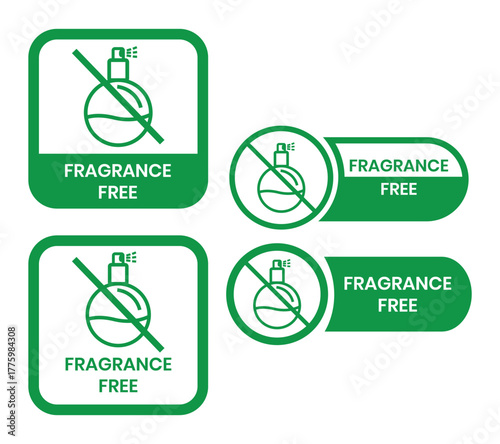 Fragrance free stamp. No scent icon, aroma free, smell absence concept, does not contain odor, thin line symbol on white background - editable stroke vector illustration.