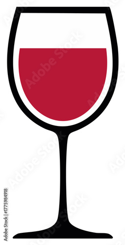 Iconic red wine glass vector illustration for celebration and beverage concepts