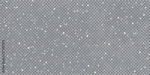 Falling snow overlay with transparent background for winter weather and holiday designs