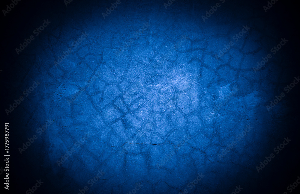 Obraz premium Old wall pattern texture cement blue dark abstract blue color design are light with black gradient background.
