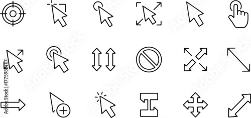 Collection of computer mouse cursor icons