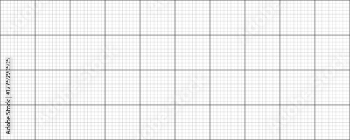 White squared sheet of paper. Squared graph paper background with black and blue grid lines, full page notebook sheet blank