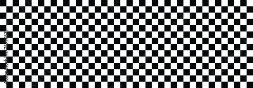 Black and white checkered line seamless pattern repeating banners of racing flag stripe speed texture