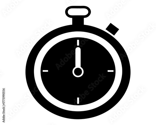 Free Download Stopwatch icon, silhouette vector illustration, isolated on white background - GFXLoad
