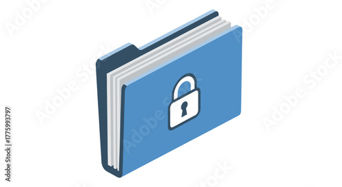 Secure digital asset management with a locked folder icon symbolizing data protection and confidential information security