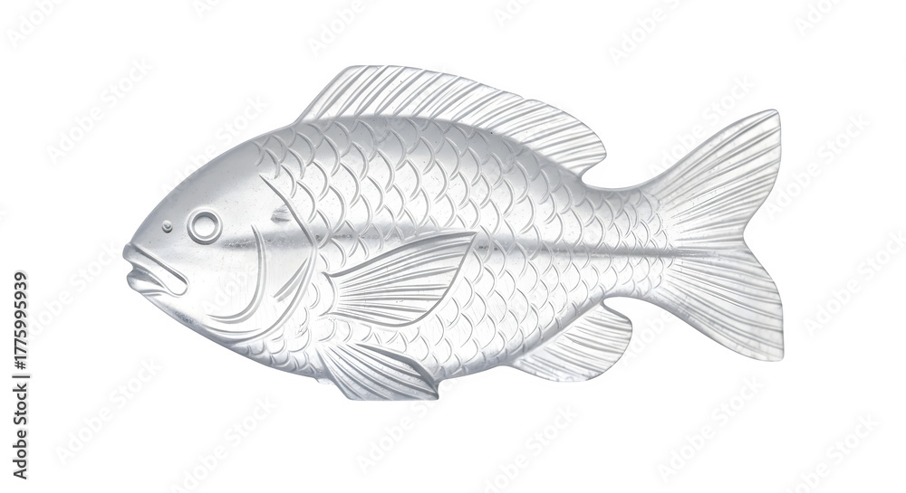 Obraz premium Silver fish sculpture in a studio setting