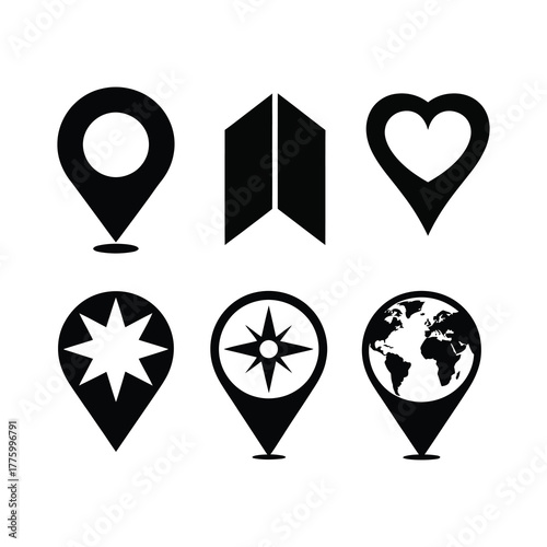 Minimalist Location Pin Icon Set – Vector Markers.