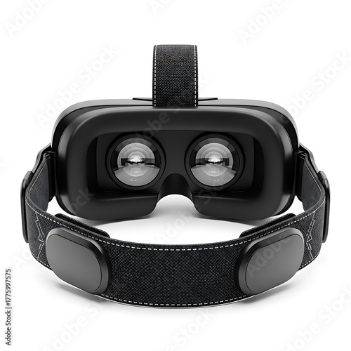 Modern Black Virtual Reality Headset Isolated Displaying Future Tech Simulation Gaming Entertainment and Immersive Digital Experience