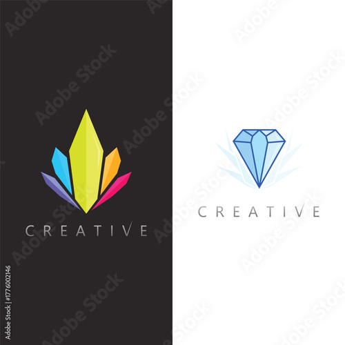 Gradient Diamond Shape Icon Design for Jewelry Brand and Elegant Fashion Business
