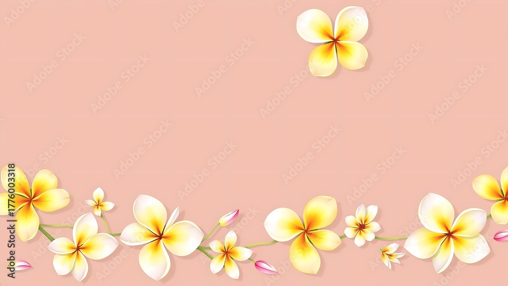 Naklejka premium Pastel Frangipani Garland