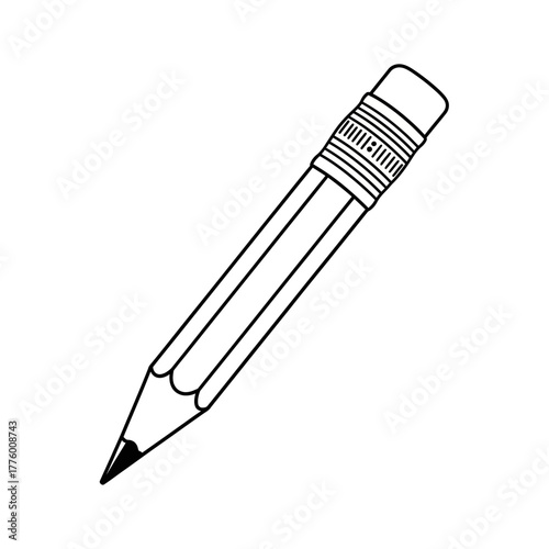 Pencil drawing illustration on white background for education.