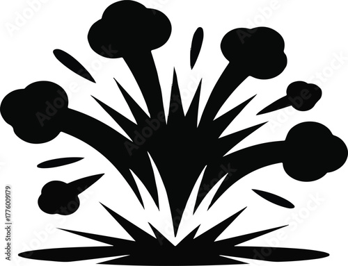 Dynamic abstract powder explosion illustration vector graphic representing burst and energy