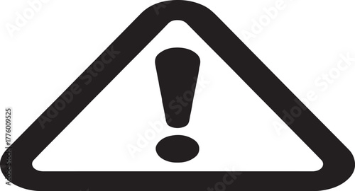 High contrast triangular warning sign vector illustration for danger alerts and safety notifications