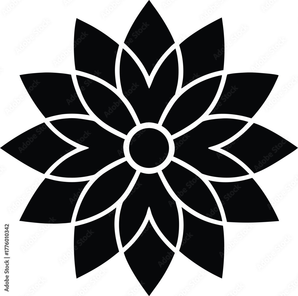Naklejka premium Minimalist shapla flower icon on white background