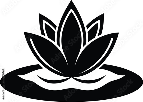 Stylized water lily flower floating on a pond icon