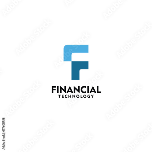 Modern F letter initial logo for financial company