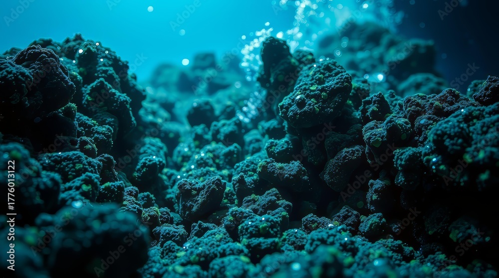 Obraz premium Toxic pfos film clinging to carbon filter media