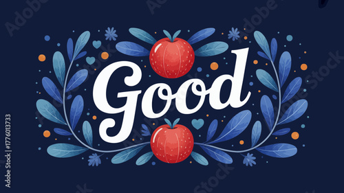 Whimsical goodness with apples and blue foliage