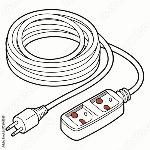 Electrical Extension Cord Powering Connectivity with Durable Wire and Outlet Strip