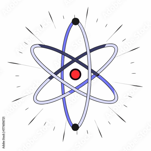 A Glowing Atom with Energy Core Illustration