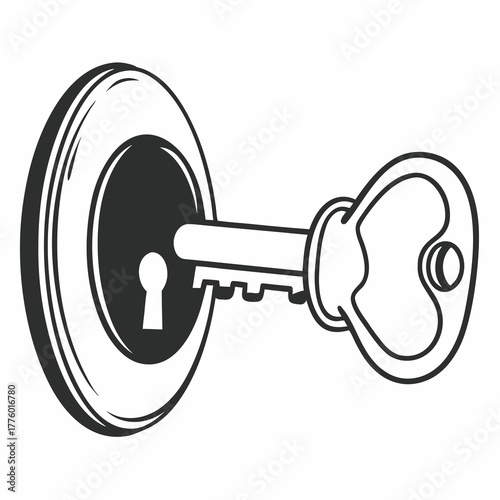 A Key Entering A Lock Depicting Security And Protection