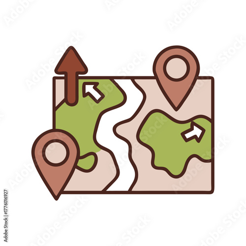 A Shipping Route Map With Arrows And Location Markers