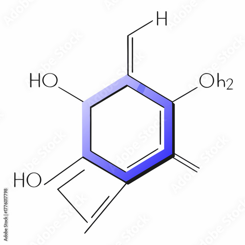 Chemical structure diagram with minimal design on white backdrop