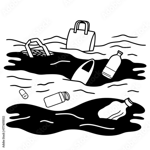 Floating plastic waste illustrating ocean pollution problem