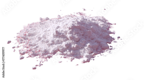 A pile of fine pink powder isolated on a transparent background, perfect for cosmetic or pharmaceutical concepts
