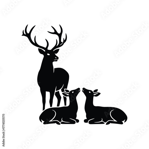 Deer family silhouette