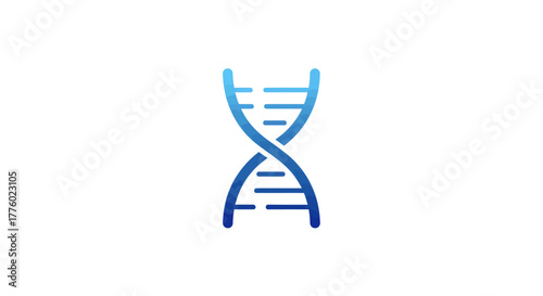 Striking DNA strand design for science and medicine concepts, vibrant blue helix for biotechnology research or pharmaceutical branding projects