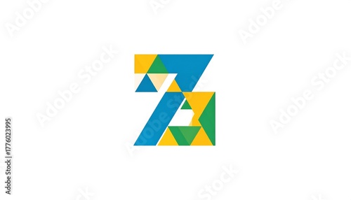 Abstract geometric design with blue, yellow, and green triangles, arranged in angular form Free Download Abstract geometric design with blue, yellow, and green triangles, arranged in angular form - GFXLoad