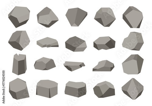 Flat Stone Illustration Element