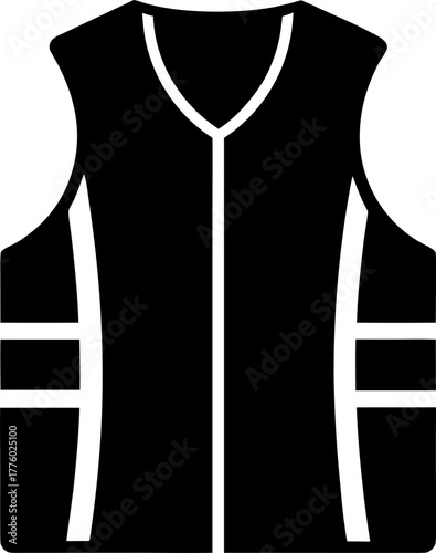Bulletproof Vest Silhouette Vector Icon